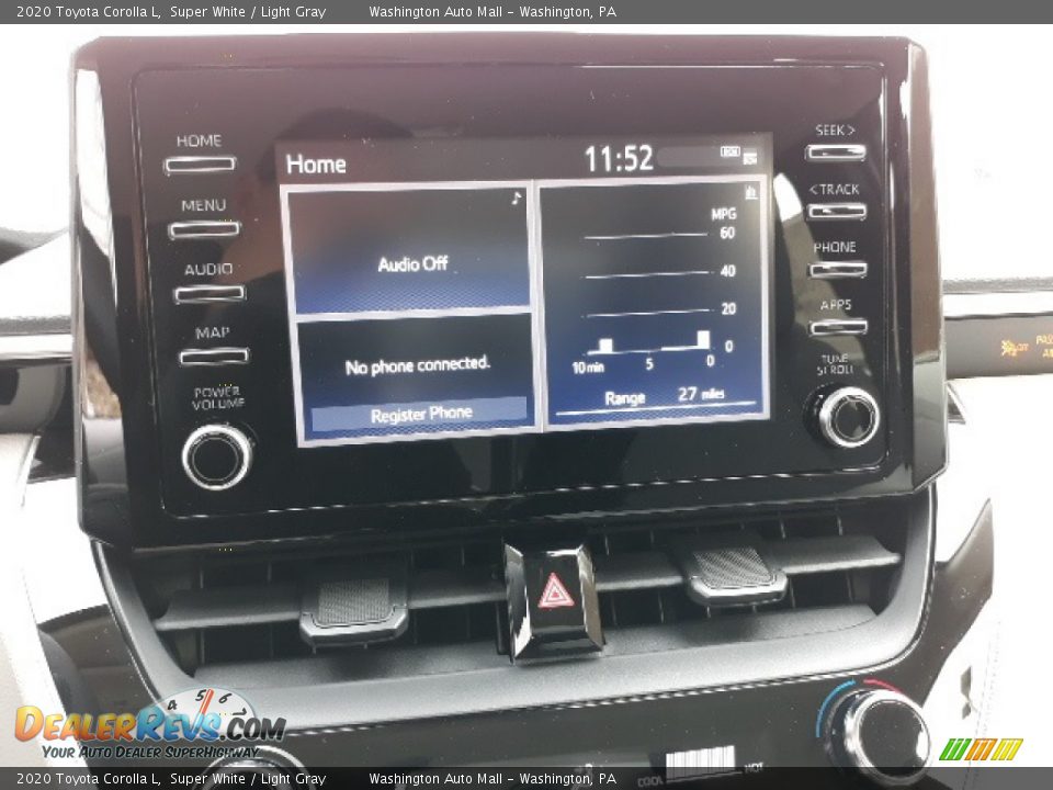 2020 Toyota Corolla L Super White / Light Gray Photo #5