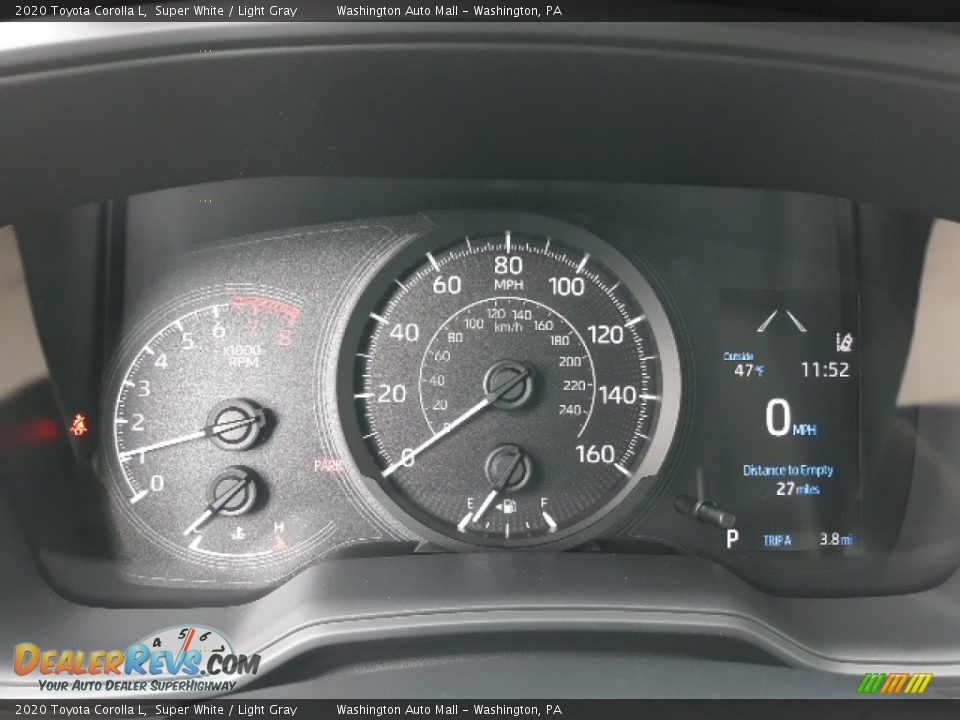 2020 Toyota Corolla L Super White / Light Gray Photo #9