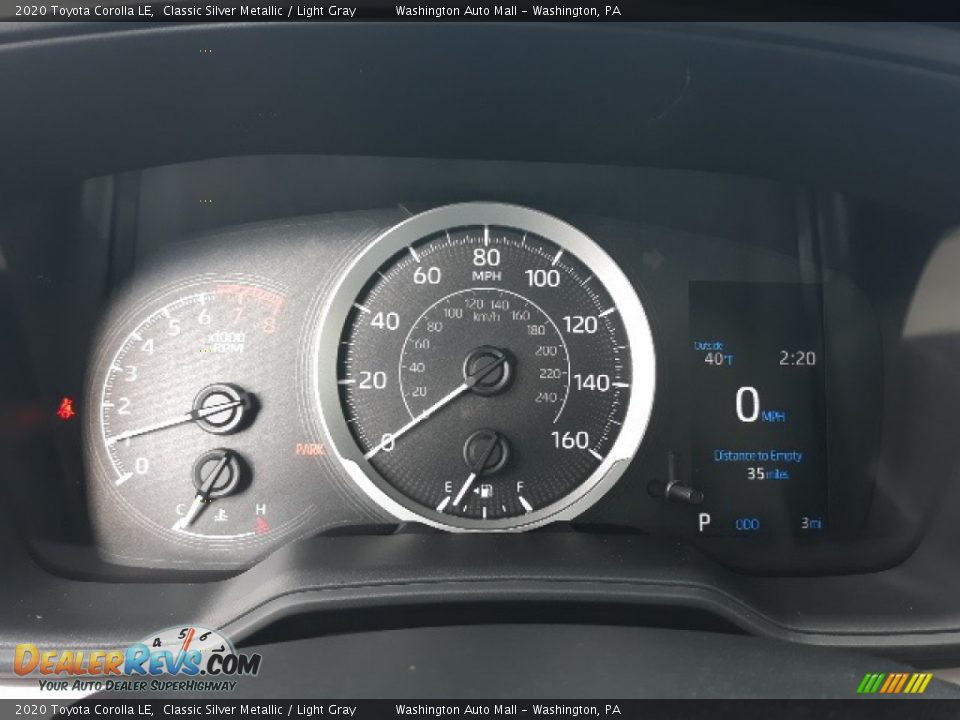 2020 Toyota Corolla LE Classic Silver Metallic / Light Gray Photo #10
