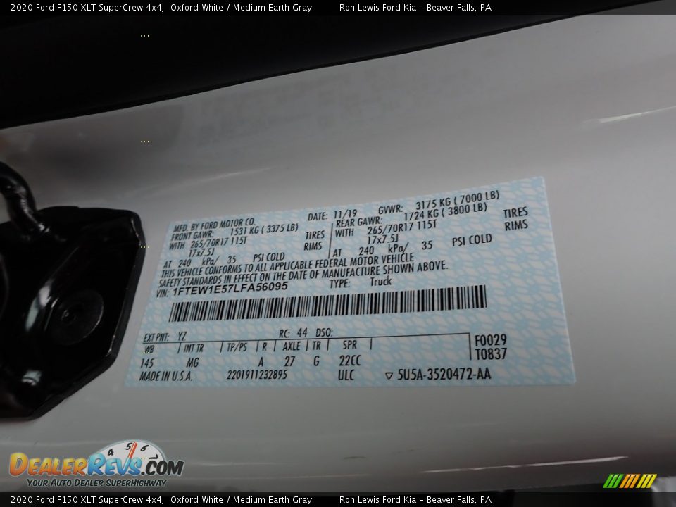 2020 Ford F150 XLT SuperCrew 4x4 Oxford White / Medium Earth Gray Photo #10