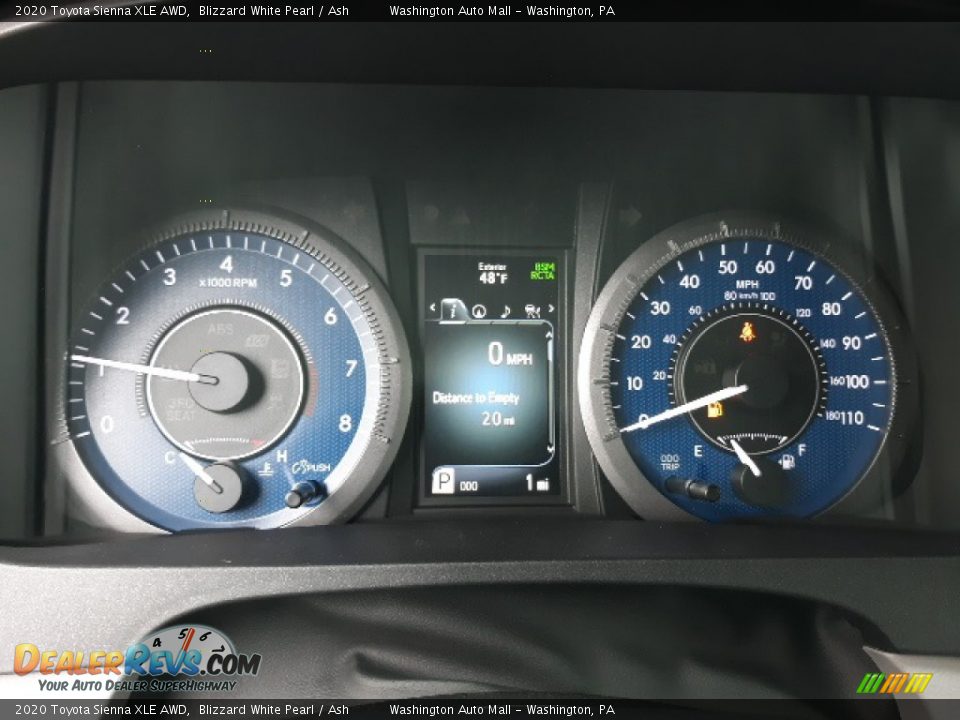 2020 Toyota Sienna XLE AWD Gauges Photo #11