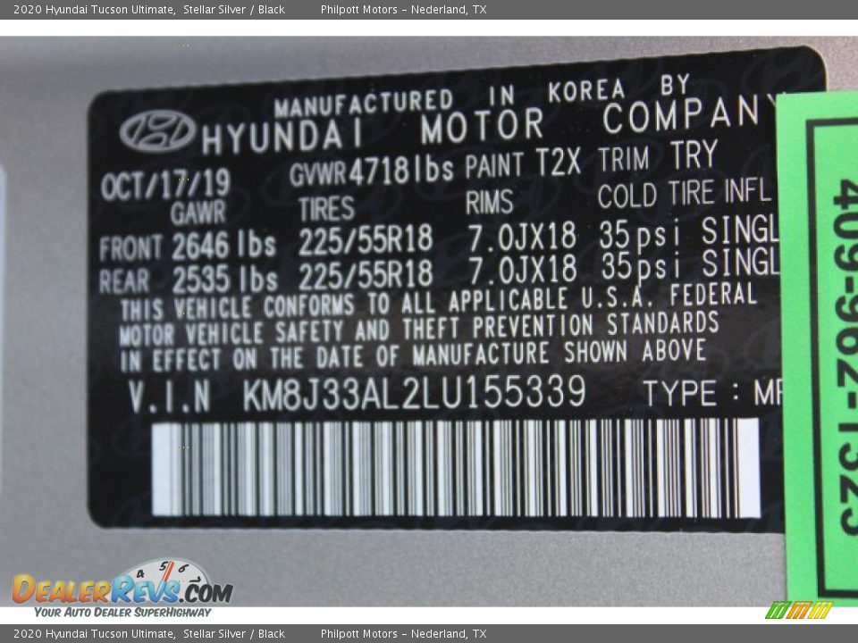 2020 Hyundai Tucson Ultimate Stellar Silver / Black Photo #26