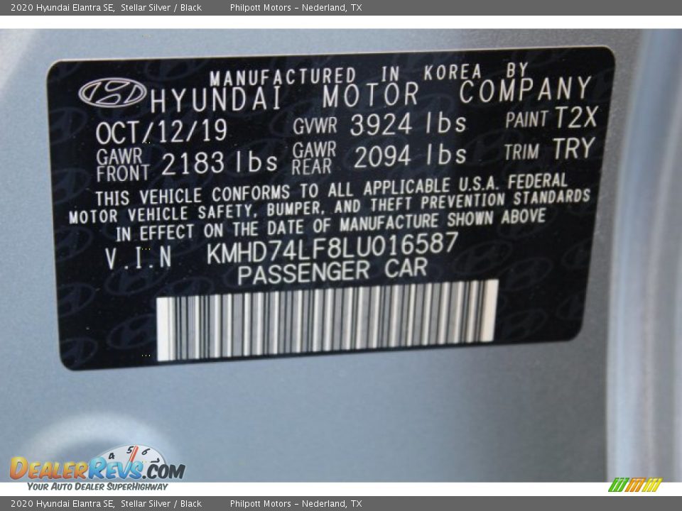 2020 Hyundai Elantra SE Stellar Silver / Black Photo #24