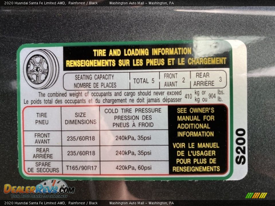 2020 Hyundai Santa Fe Limited AWD Rainforest / Black Photo #9