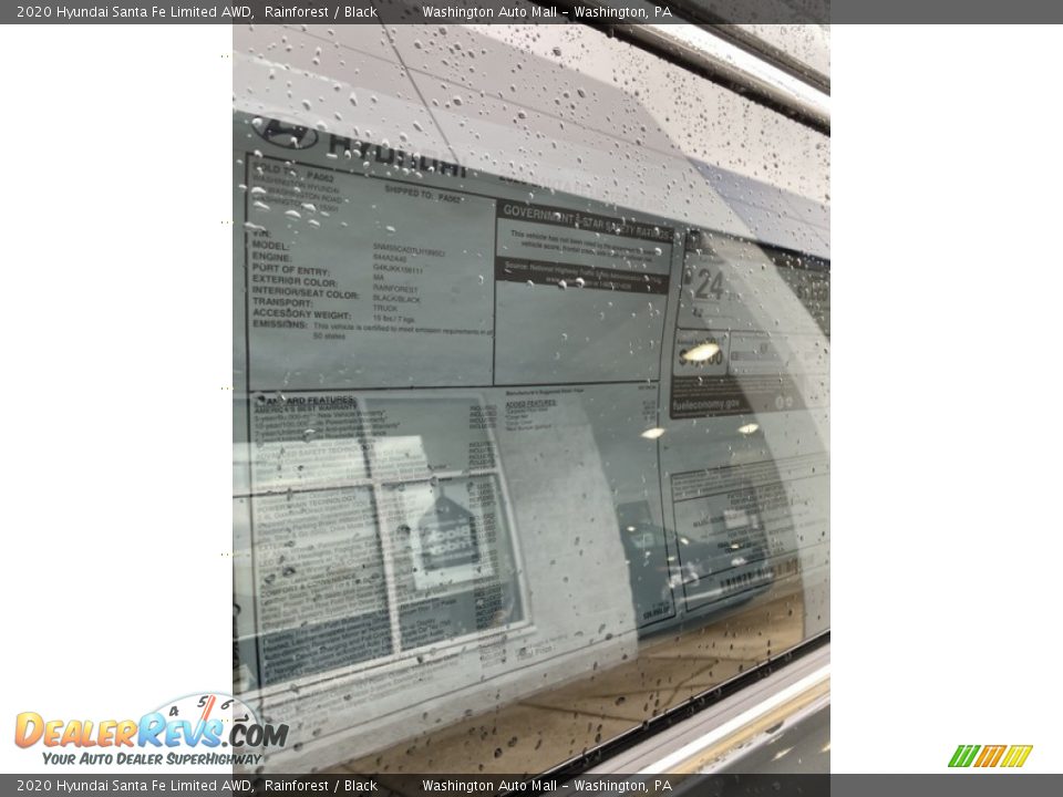2020 Hyundai Santa Fe Limited AWD Rainforest / Black Photo #16