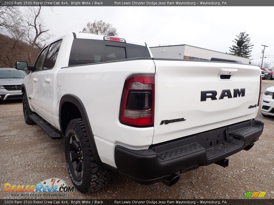 2020 Ram 1500 Rebel Crew Cab 4x4 Bright White / Black Photo #3