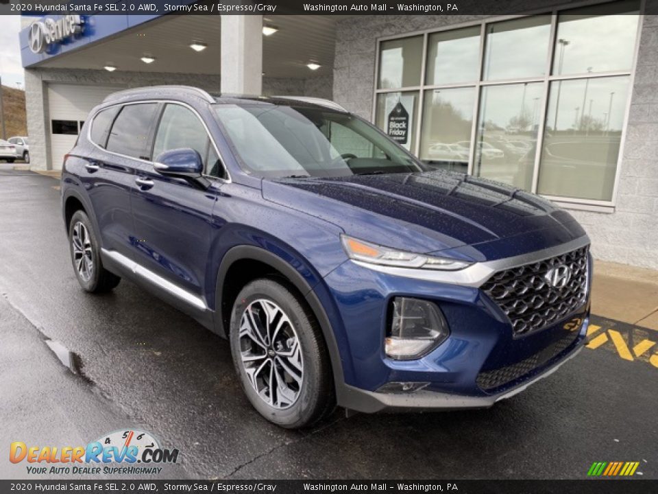 2020 Hyundai Santa Fe SEL 2.0 AWD Stormy Sea / Espresso/Gray Photo #2