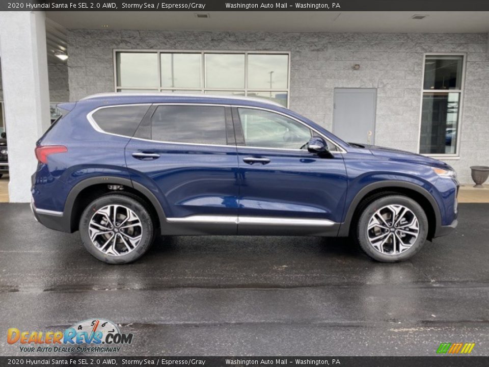 2020 Hyundai Santa Fe SEL 2.0 AWD Stormy Sea / Espresso/Gray Photo #3