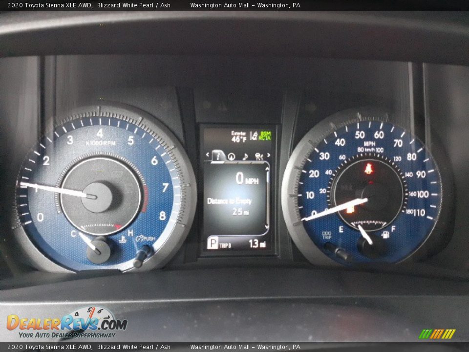 2020 Toyota Sienna XLE AWD Gauges Photo #11