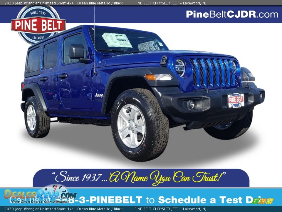 2020 Jeep Wrangler Unlimited Sport 4x4 Ocean Blue Metallic / Black Photo #1