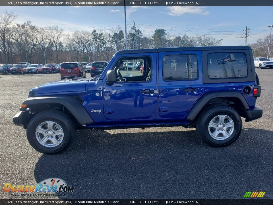 2020 Jeep Wrangler Unlimited Sport 4x4 Ocean Blue Metallic / Black Photo #3