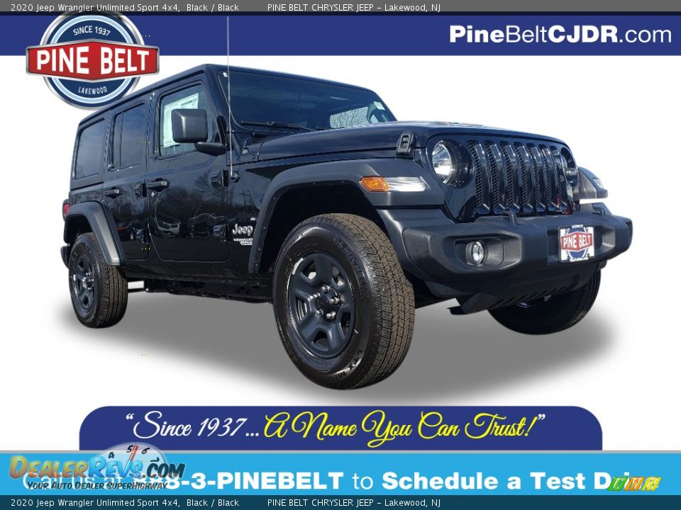 2020 Jeep Wrangler Unlimited Sport 4x4 Black / Black Photo #1