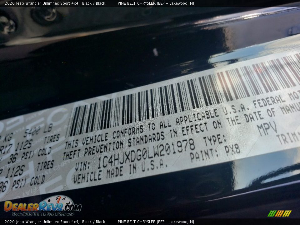 2020 Jeep Wrangler Unlimited Sport 4x4 Black / Black Photo #9