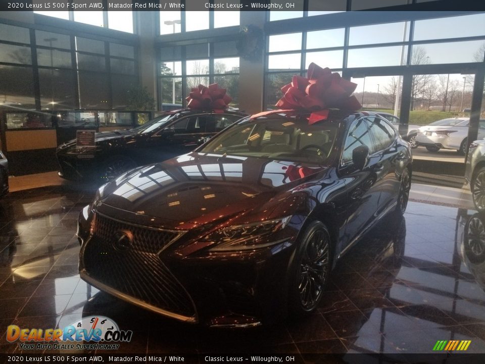 2020 Lexus LS 500 F Sport AWD Matador Red Mica / White Photo #1
