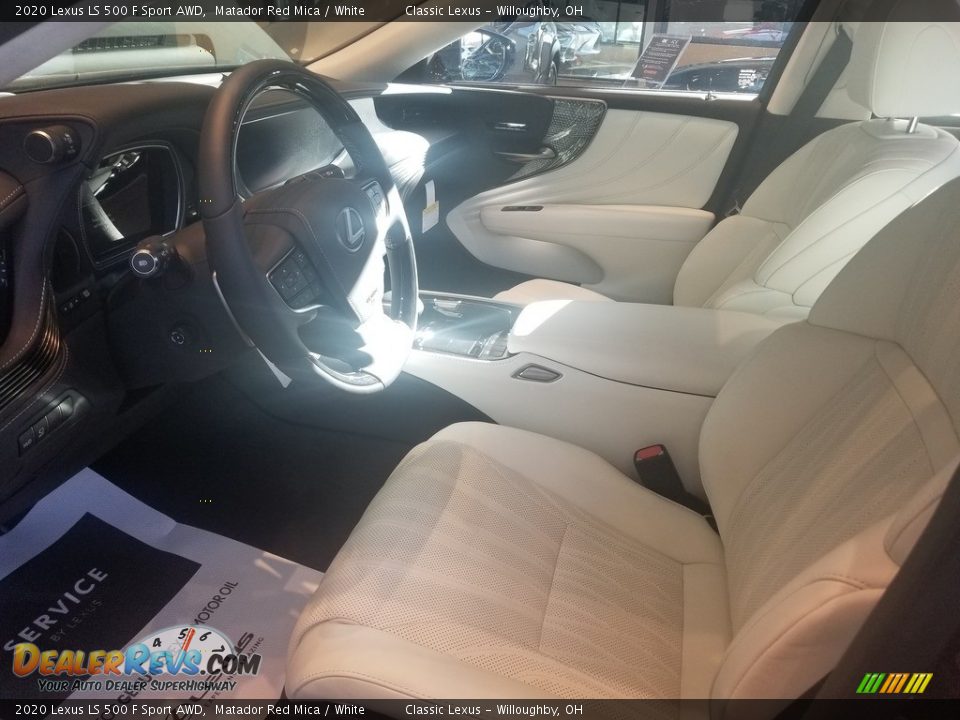 2020 Lexus LS 500 F Sport AWD Matador Red Mica / White Photo #2