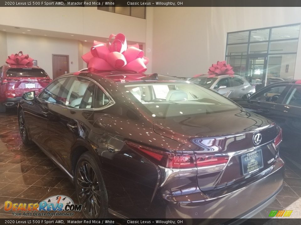 2020 Lexus LS 500 F Sport AWD Matador Red Mica / White Photo #4