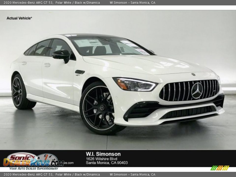 2020 Mercedes-Benz AMG GT 53 Polar White / Black w/Dinamica Photo #1