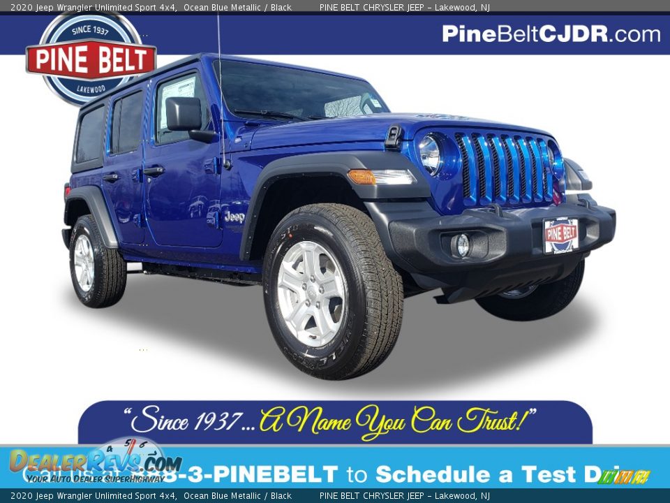 2020 Jeep Wrangler Unlimited Sport 4x4 Ocean Blue Metallic / Black Photo #1