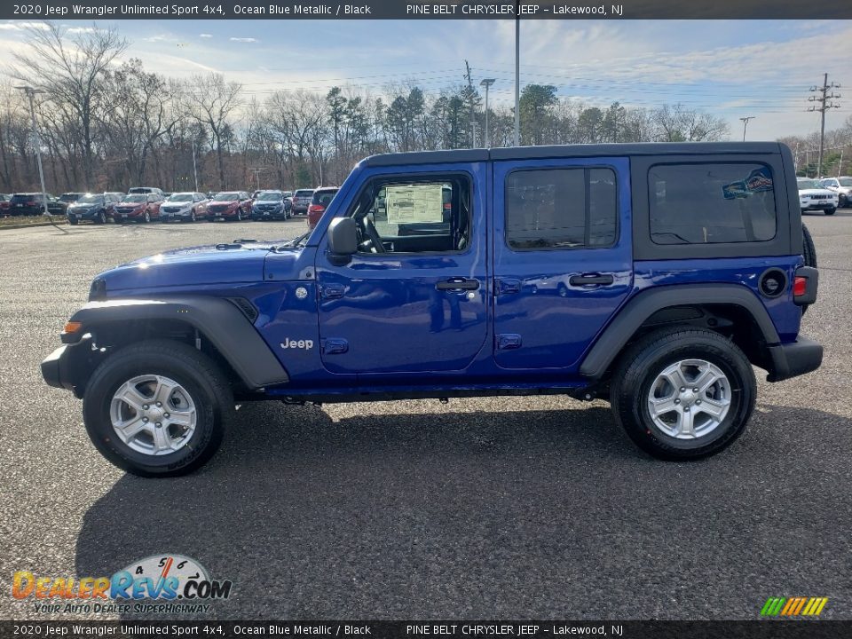 2020 Jeep Wrangler Unlimited Sport 4x4 Ocean Blue Metallic / Black Photo #3