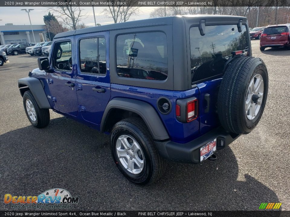 2020 Jeep Wrangler Unlimited Sport 4x4 Ocean Blue Metallic / Black Photo #4