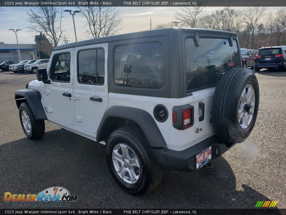 2020 Jeep Wrangler Unlimited Sport 4x4 Bright White / Black Photo #4
