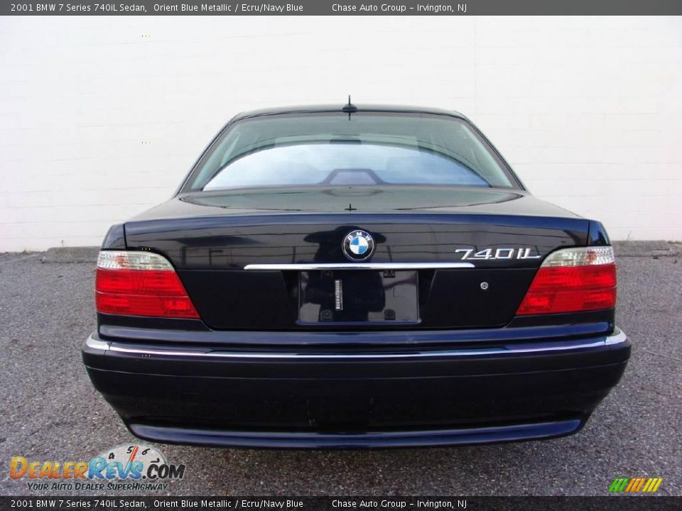 2001 BMW 7 Series 740iL Sedan Orient Blue Metallic / Ecru/Navy Blue Photo #7