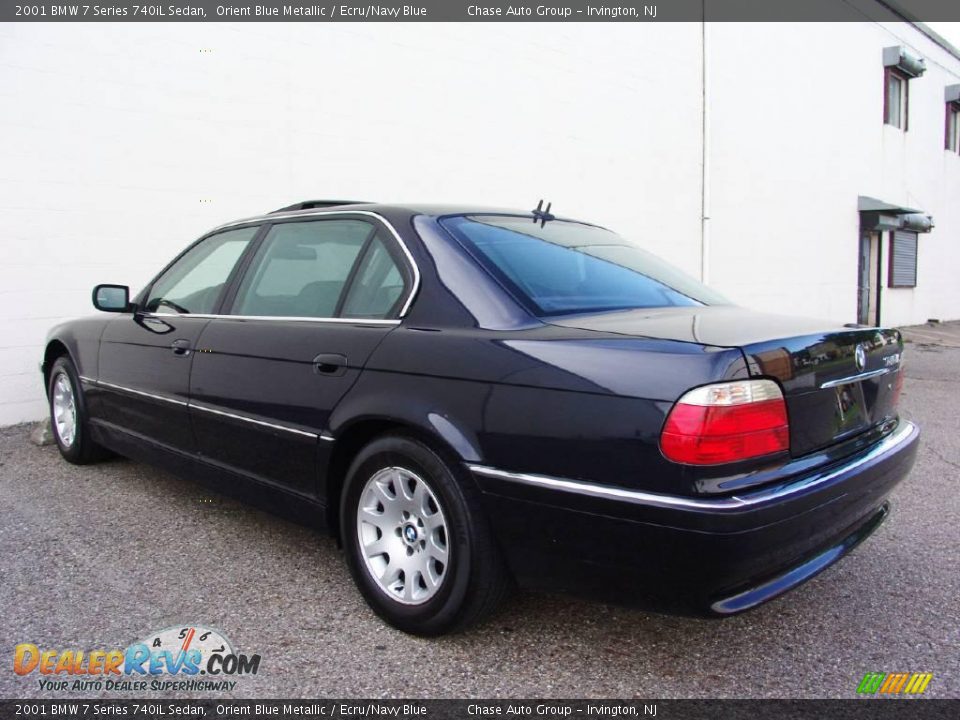 2001 BMW 7 Series 740iL Sedan Orient Blue Metallic / Ecru/Navy Blue Photo #8