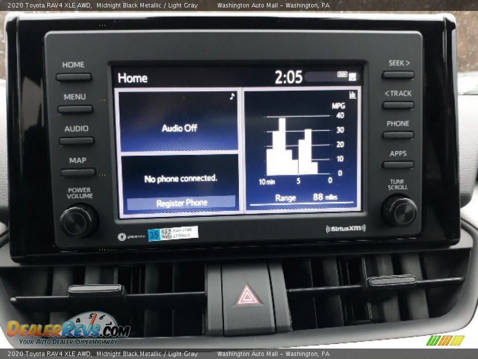 2020 Toyota RAV4 XLE AWD Midnight Black Metallic / Light Gray Photo #6