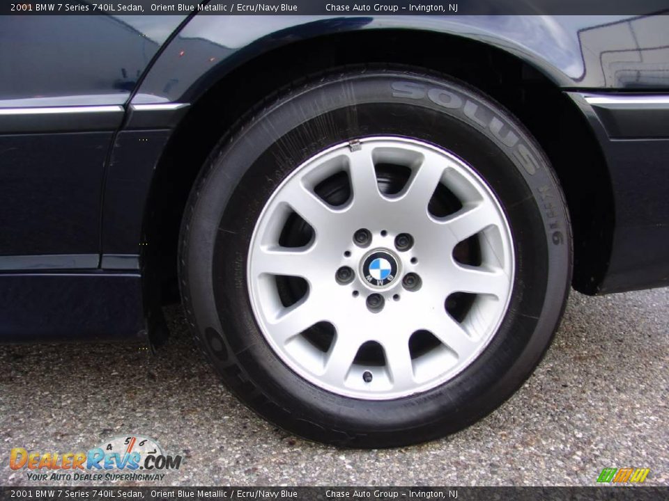 2001 BMW 7 Series 740iL Sedan Orient Blue Metallic / Ecru/Navy Blue Photo #12