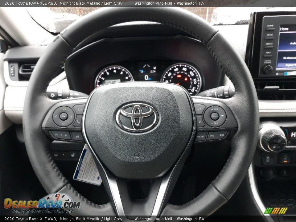 2020 Toyota RAV4 XLE AWD Midnight Black Metallic / Light Gray Photo #9
