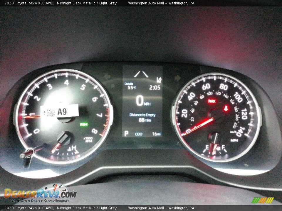 2020 Toyota RAV4 XLE AWD Midnight Black Metallic / Light Gray Photo #20