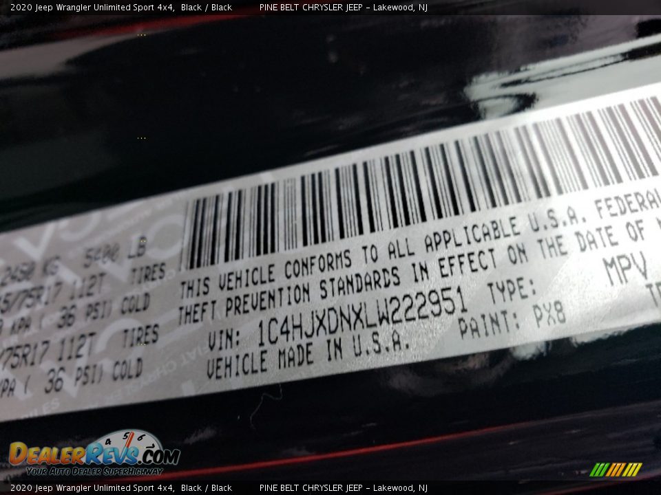 2020 Jeep Wrangler Unlimited Sport 4x4 Black / Black Photo #9