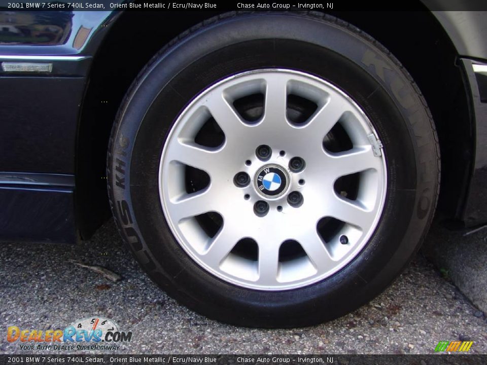2001 BMW 7 Series 740iL Sedan Orient Blue Metallic / Ecru/Navy Blue Photo #14