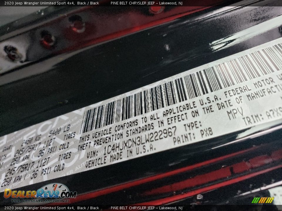 2020 Jeep Wrangler Unlimited Sport 4x4 Black / Black Photo #9