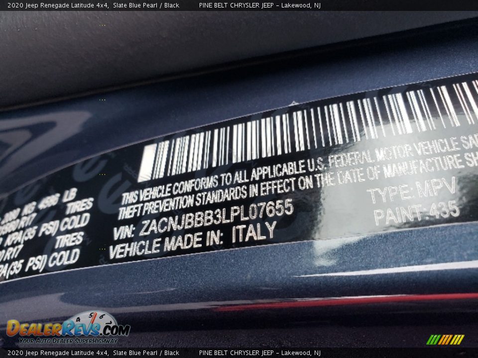 2020 Jeep Renegade Latitude 4x4 Slate Blue Pearl / Black Photo #9