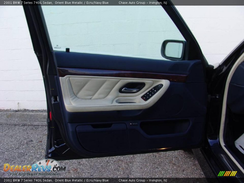 2001 BMW 7 Series 740iL Sedan Orient Blue Metallic / Ecru/Navy Blue Photo #21