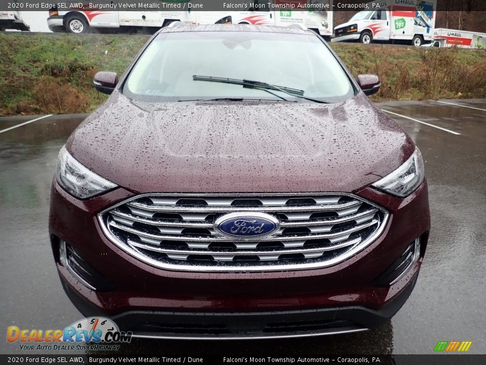 2020 Ford Edge SEL AWD Burgundy Velvet Metallic Tinted / Dune Photo #4