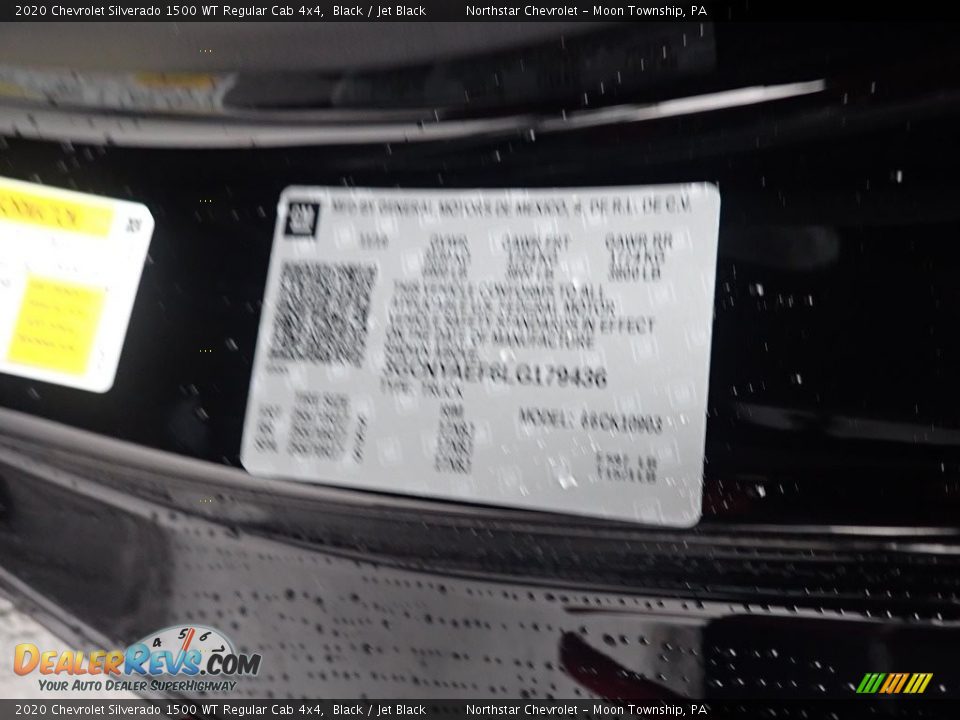 2020 Chevrolet Silverado 1500 WT Regular Cab 4x4 Black / Jet Black Photo #18