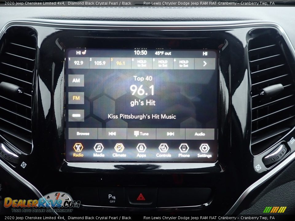 2020 Jeep Cherokee Limited 4x4 Diamond Black Crystal Pearl / Black Photo #17