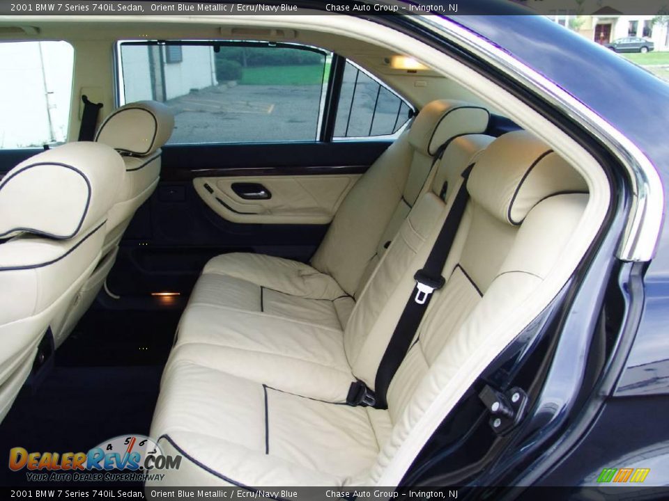 2001 BMW 7 Series 740iL Sedan Orient Blue Metallic / Ecru/Navy Blue Photo #29