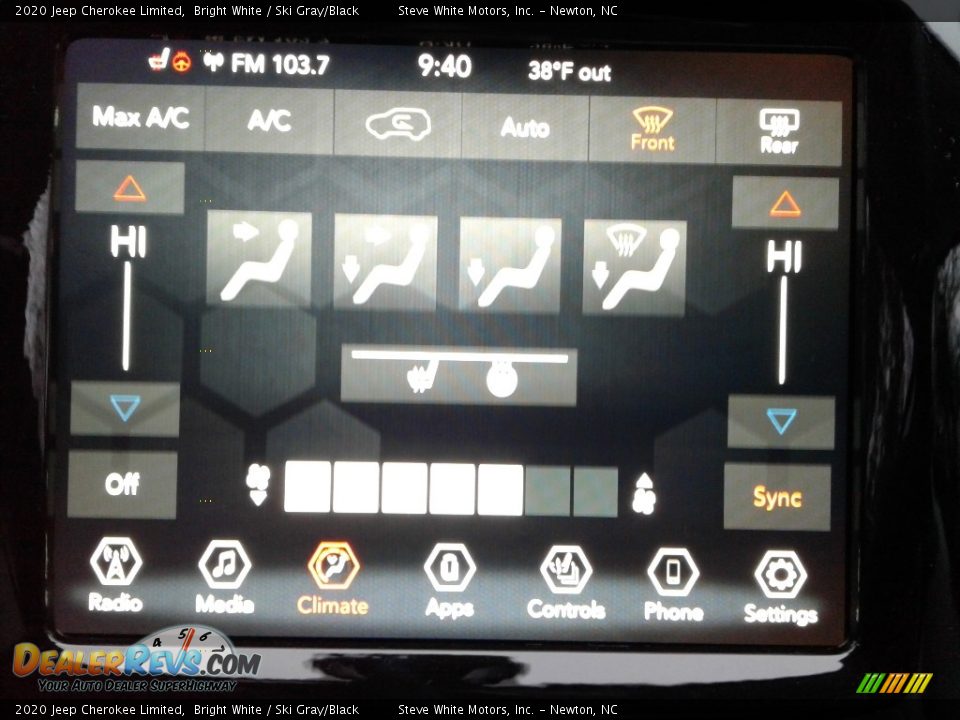 2020 Jeep Cherokee Limited Bright White / Ski Gray/Black Photo #24