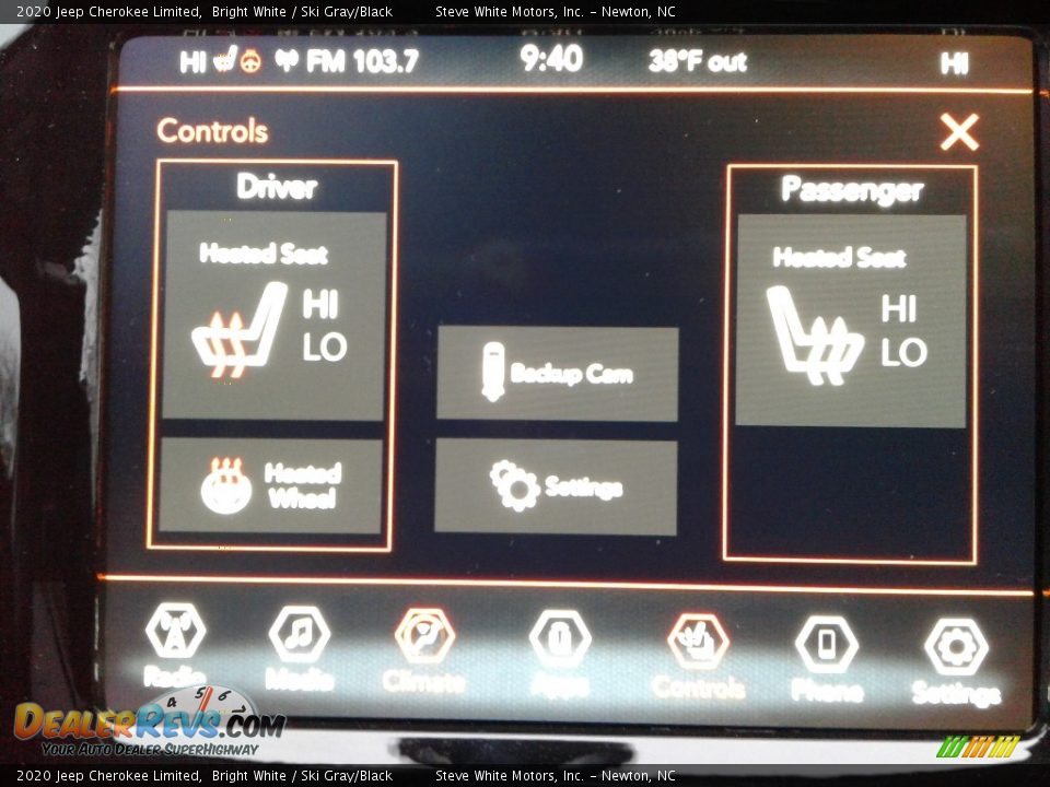 2020 Jeep Cherokee Limited Bright White / Ski Gray/Black Photo #25