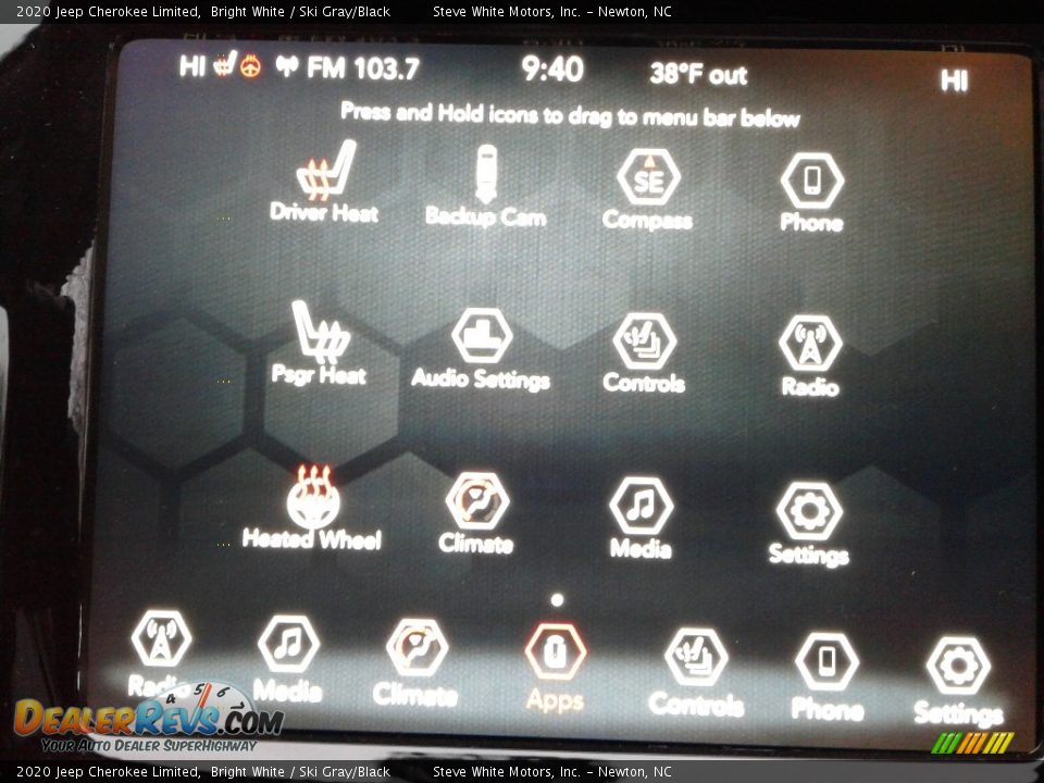 2020 Jeep Cherokee Limited Bright White / Ski Gray/Black Photo #26