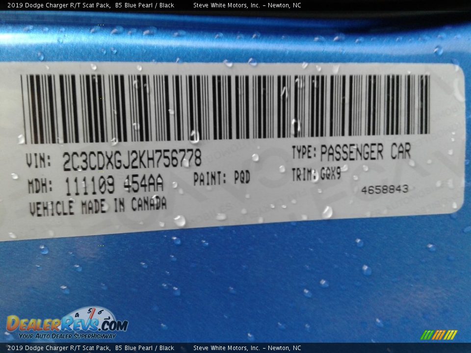 2019 Dodge Charger R/T Scat Pack B5 Blue Pearl / Black Photo #35