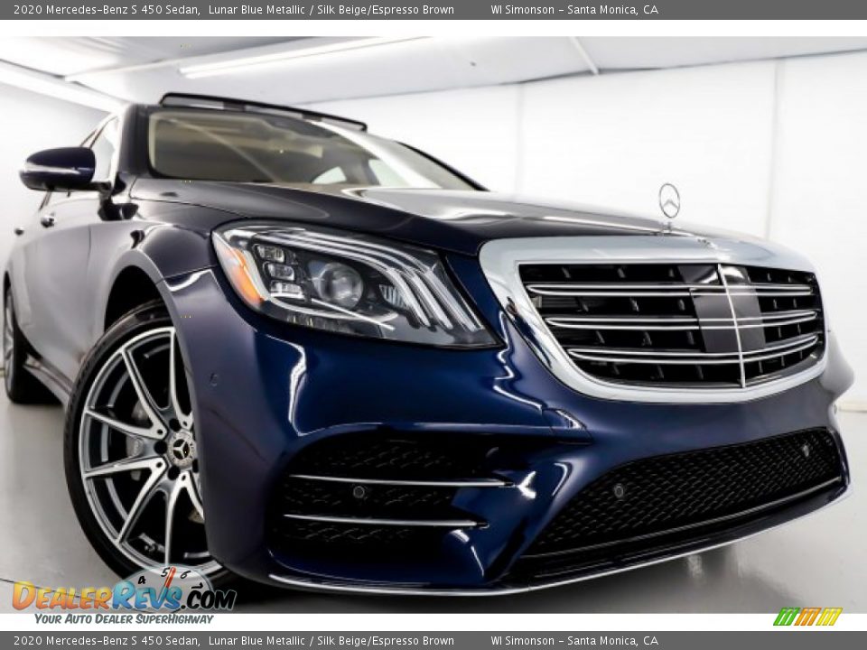 2020 Mercedes-Benz S 450 Sedan Lunar Blue Metallic / Silk Beige/Espresso Brown Photo #2