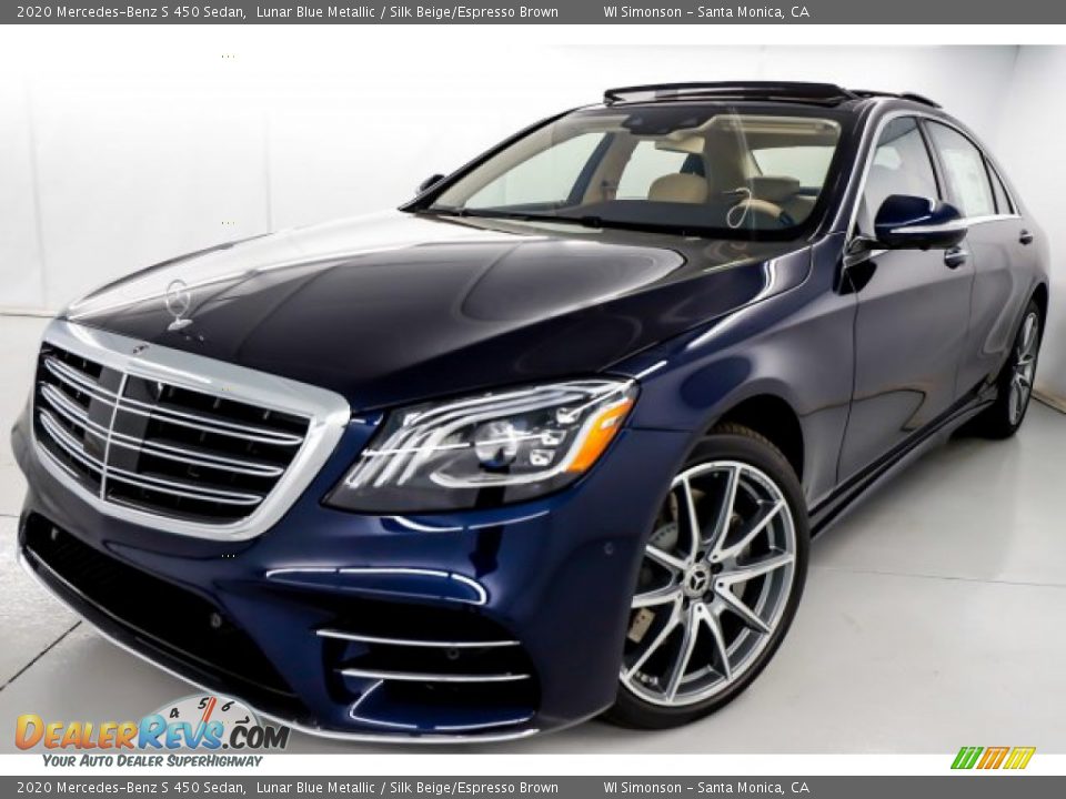 2020 Mercedes-Benz S 450 Sedan Lunar Blue Metallic / Silk Beige/Espresso Brown Photo #6