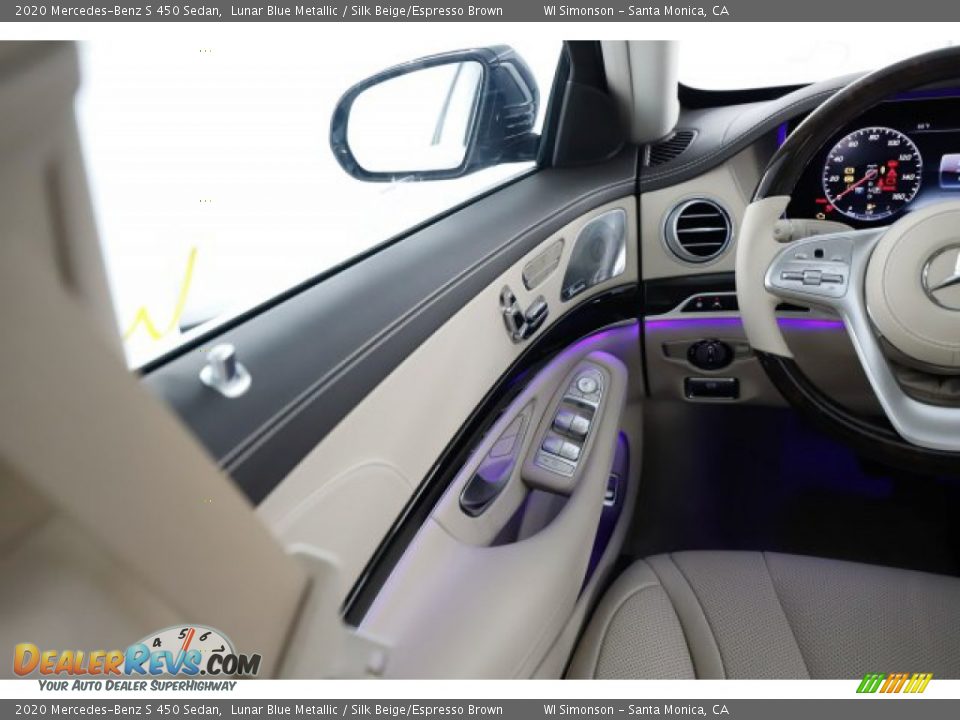 2020 Mercedes-Benz S 450 Sedan Lunar Blue Metallic / Silk Beige/Espresso Brown Photo #12