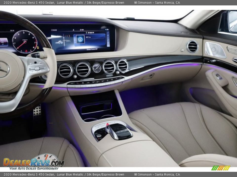 2020 Mercedes-Benz S 450 Sedan Lunar Blue Metallic / Silk Beige/Espresso Brown Photo #13