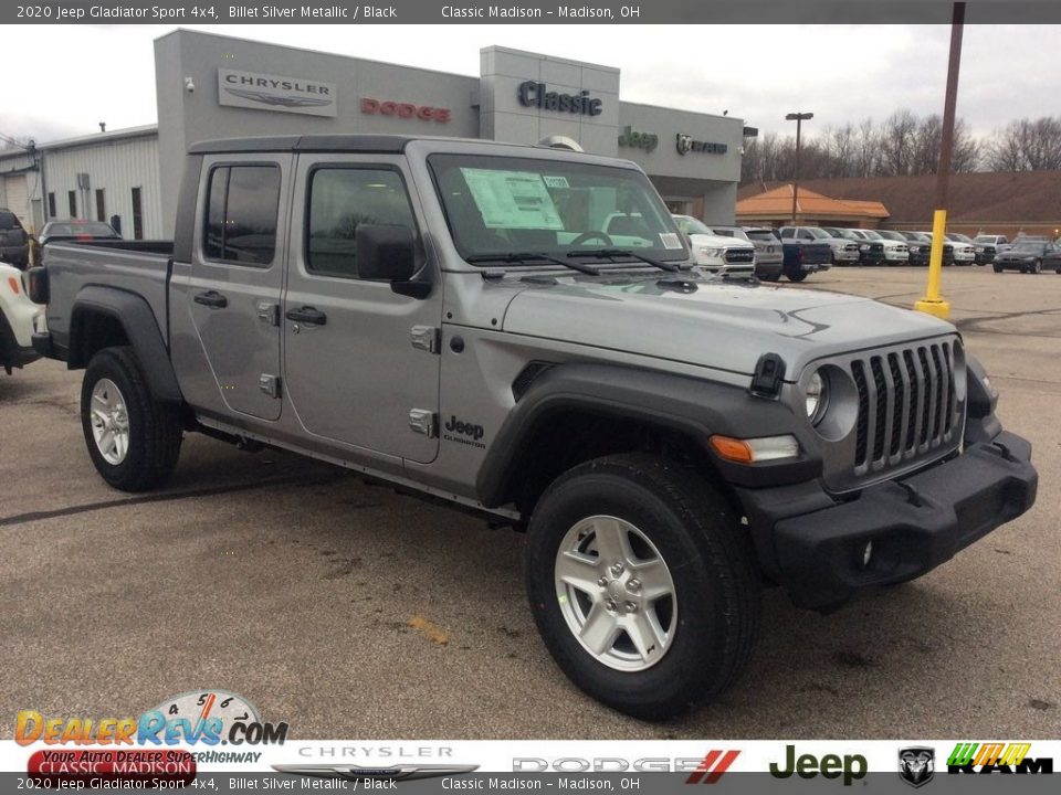 2020 Jeep Gladiator Sport 4x4 Billet Silver Metallic / Black Photo #1