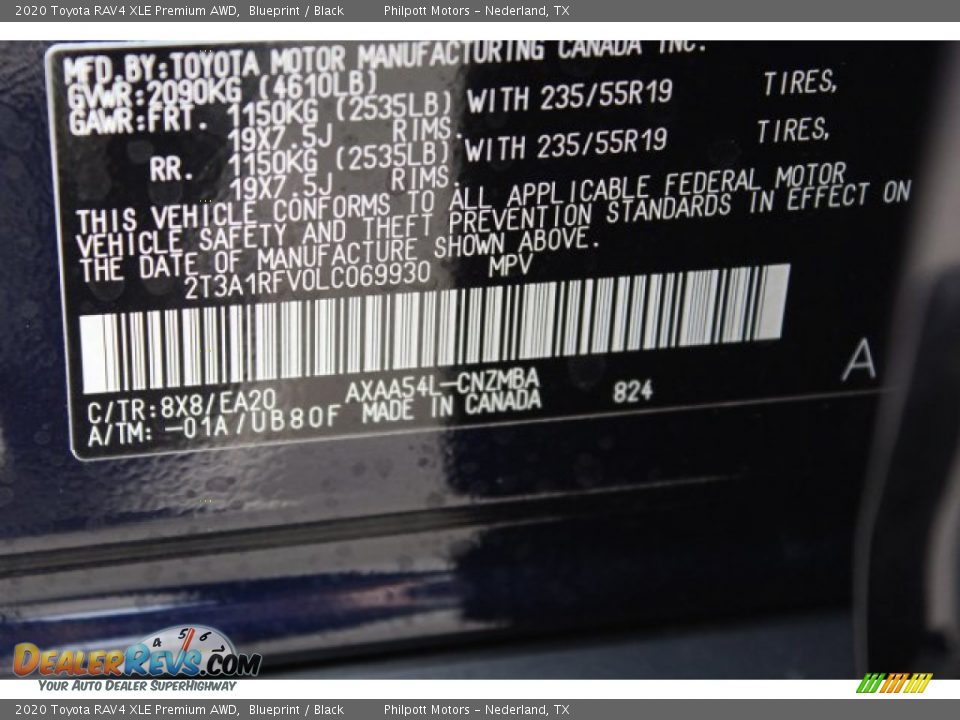 2020 Toyota RAV4 XLE Premium AWD Blueprint / Black Photo #25